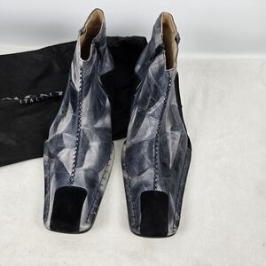 Monteli Men's Black and Gray Leather Boots